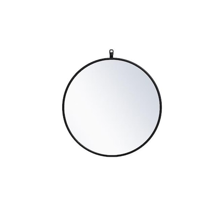 Elegant Decor Elegant Decor MR4721BK 21 in. Metal Frame Round Mirror with Decorative Hook; Black MR4721BK